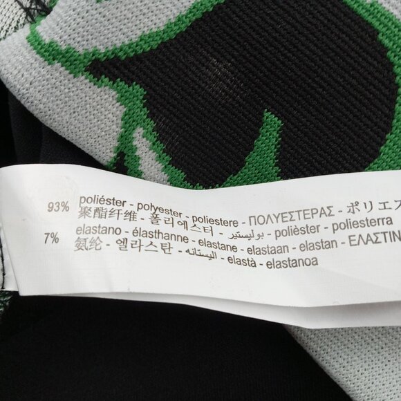 ZARA Women's One Shoulder Crop Top Size Medium Green Black White Knit - Picture 5 of 6